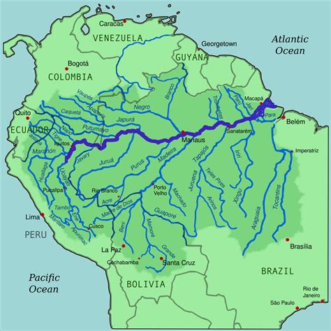 river amazon map.